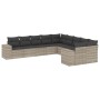 Set of 10-piece garden sofas with light gray synthetic rattan cushions by , Garden sets - Ref: Foro24-3223111, Price: 717,74 ...