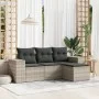 Garden sofa set 4 pieces with gray synthetic rattan cushions by , Modular outdoor sofas - Ref: Foro24-3222471, Price: 285,03 ...