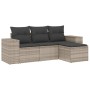 Garden sofa set 4 pieces with gray synthetic rattan cushions by , Modular outdoor sofas - Ref: Foro24-3222471, Price: 279,36 ...