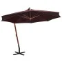 Hanging umbrella with burgundy red fir wood pole 3.5x2.9 m by vidaXL, Umbrellas - Ref: Foro24-313770, Price: 165,62 €, Discou...