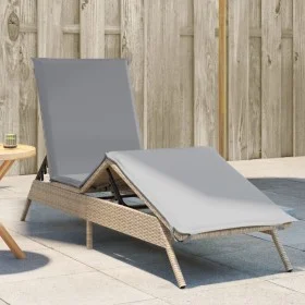 Tumbona con cojín ratán sintético beige by , Loungers - Ref: Foro24-4002704, Price: 143,89 €, Discount: %