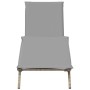 Liegestuhl mit beigem Kunststoff-Rattankissen von , Liegen - Ref: Foro24-4002704, Preis: 146,56 €, Rabatt: %