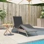 Liegestuhl mit hellem grauem synthetischem Rattan-Kissen. von , Liegen - Ref: Foro24-4002706, Preis: 144,30 €, Rabatt: %
