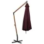 Hanging umbrella with burgundy red fir wood pole 3.5x2.9 m by vidaXL, Umbrellas - Ref: Foro24-313770, Price: 165,62 €, Discou...