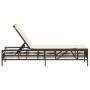 Liegestuhl mit braunem Kunststoff-Rattankissen. von , Liegen - Ref: Foro24-4002738, Preis: 133,16 €, Rabatt: %