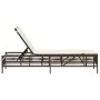 Liegestuhl mit braunem Kunststoff-Rattankissen. von , Liegen - Ref: Foro24-4002738, Preis: 143,22 €, Rabatt: %