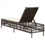 Liegestuhl mit braunem Kunststoff-Rattankissen. von , Liegen - Ref: Foro24-4002738, Preis: 143,22 €, Rabatt: %