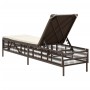 Tumbona con cojín ratán sintético marrón by , Loungers - Ref: Foro24-4002738, Price: 145,91 €, Discount: %
