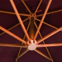 Sombrilla colgante con palo madera abeto rojo burdeos 3,5x2,9 m