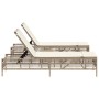 Liegestühle mit Tisch, 2 Stück, aus synthetischem Rattan in Beige. von , Liegen - Ref: Foro24-4002750, Preis: 282,32 €, Rabat...