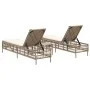 Liegestühle mit Tisch, 2 Stück, aus synthetischem Rattan in Beige. von , Liegen - Ref: Foro24-4002750, Preis: 288,81 €, Rabat...