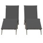Tumbonas con cojines 2 unidades ratán sintético gris by , Loungers - Ref: Foro24-3261580, Price: 285,34 €, Discount: %