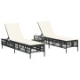 Liegestühle mit Kissen, 2 Stück, aus schwarzem synthetischem Rattan. von , Liegen - Ref: Foro24-3261596, Preis: 290,00 €, Rab...