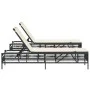 Liegestühle mit Kissen, 2 Stück, aus schwarzem synthetischem Rattan. von , Liegen - Ref: Foro24-3261596, Preis: 284,43 €, Rab...
