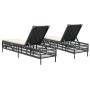 Liegestühle mit Kissen, 2 Stück, aus schwarzem synthetischem Rattan. von , Liegen - Ref: Foro24-3261596, Preis: 290,00 €, Rab...
