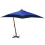 Sombrilla colgante con palo madera de abeto azul celeste 3x3 m de vidaXL, Sombrillas - Ref: Foro24-313779, Precio: 156,96 €, ...