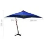 Sombrilla colgante con palo madera de abeto azul celeste 3x3 m de vidaXL, Sombrillas - Ref: Foro24-313779, Precio: 156,96 €, ...