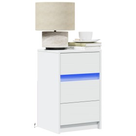 Nachttisch mit LED-Lichtern aus weißem Holzwerkstoff von , Nachttische - Ref: Foro24-852012, Preis: 70,48 €, Rabatt: %