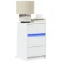 Mesita de noche con luces LED madera de ingeniería blanca by , Nightstands - Ref: Foro24-852012, Price: 69,28 €, Discount: %