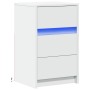 Nachttisch mit LED-Lichtern aus weißem Holzwerkstoff von , Nachttische - Ref: Foro24-852012, Preis: 70,48 €, Rabatt: %