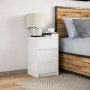 Mesita de noche con luces LED madera de ingeniería blanca by , Nightstands - Ref: Foro24-852012, Price: 69,28 €, Discount: %