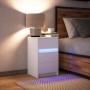 Nachttisch mit LED-Lichtern aus weißem Holzwerkstoff von , Nachttische - Ref: Foro24-852012, Preis: 70,48 €, Rabatt: %