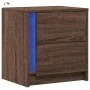 Mesita de noche con luces LED madera de ingeniería roble marrón de , Mesitas de noche - Ref: Foro24-852059, Precio: 51,23 €, ...