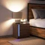 Mesita de noche con luces LED madera de ingeniería roble marrón de , Mesitas de noche - Ref: Foro24-852059, Precio: 51,23 €, ...