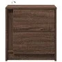 Mesita de noche con luces LED madera de ingeniería roble marrón de , Mesitas de noche - Ref: Foro24-852059, Precio: 51,23 €, ...