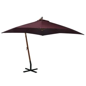 Hängeschirm mit burgunderroter Tannenholzstange 3x3m von vidaXL, Sonnenschirme - Ref: Foro24-313776, Preis: 156,96 €, Rabatt: %