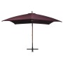 Hanging umbrella with red Bordeaux fir wood pole 3x3m by vidaXL, Umbrellas - Ref: Foro24-313776, Price: 159,25 €, Discount: %
