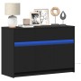 TV-Möbel mit LED-Beleuchtung aus schwarzem Ingenieurholz 91x34x61 cm von , TV-Möbel - Ref: Foro24-852181, Preis: 103,91 €, Ra...