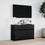 Mueble de TV con LED madera de ingeniería negro 91x34x61 cm by , TV Furniture - Ref: Foro24-852181, Price: 103,91 €, Discount: %