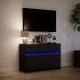 Mueble de TV con LED madera de ingeniería negro 91x34x61 cm by , TV Furniture - Ref: Foro24-852181, Price: 103,91 €, Discount: %