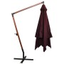 Hängeschirm mit burgunderroter Tannenholzstange 3x3m von vidaXL, Sonnenschirme - Ref: Foro24-313776, Preis: 159,25 €, Rabatt: %