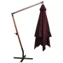 Sombrilla colgante con palo madera de abeto rojo burdeos 3x3m de vidaXL, Sombrillas - Ref: Foro24-313776, Precio: 156,96 €, D...