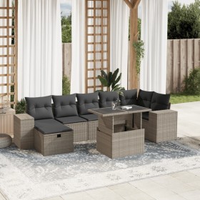 Gartensofagarnitur 8-teilig mit grauen Polstern aus synthetischem Rattan von , Gartensets - Ref: Foro24-3275312, Preis: 612,5...