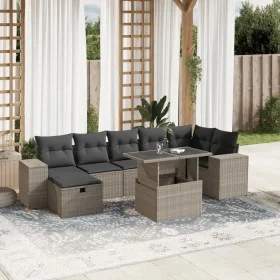 Set de sofás de jardín 8 pzas y cojines ratán sintético gris by , Garden sets - Ref: Foro24-3275312, Price: 612,67 €, Discoun...