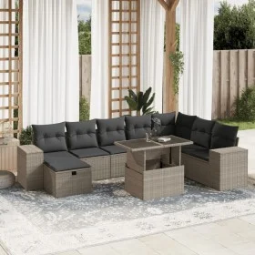 Gartenmöbel-Set 9-teilig mit Kissen aus hellem grauem Kunst-Rattan. von , Gartensets - Ref: Foro24-3275352, Preis: 678,24 €, ...