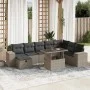 Set muebles jardín 9 pzas y cojines ratán sintético gris claro de , Conjuntos de jardín - Ref: Foro24-3275352, Precio: 678,24...