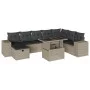 Set muebles jardín 9 pzas y cojines ratán sintético gris claro de , Conjuntos de jardín - Ref: Foro24-3275352, Precio: 678,24...
