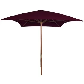 Gartenschirm mit burgunderrotem Holzmast 200x300 cm von vidaXL, Sonnenschirme - Ref: Foro24-313758, Preis: 62,86 €, Rabatt: %