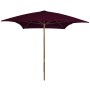 Garden umbrella with burgundy red wooden pole 200x300 cm by vidaXL, Umbrellas - Ref: Foro24-313758, Price: 63,89 €, Discount: %