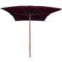 Garden umbrella with burgundy red wooden pole 200x300 cm by vidaXL, Umbrellas - Ref: Foro24-313758, Price: 63,89 €, Discount: %
