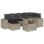 Set de sofás de jardín 7 pzas con cojines ratán PE gris claro by , Garden sets - Ref: Foro24-3269312, Price: 538,15 €, Discou...