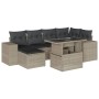 Set de sofás de jardín 7 pzas con cojines ratán PE gris claro by , Garden sets - Ref: Foro24-3269312, Price: 527,26 €, Discou...