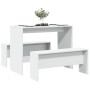 Set mesa y banco de comedor 3 pzas madera de ingeniería blanco by , Furniture sets for kitchens and dining rooms - Ref: Foro2...