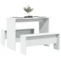 Set mesa y banco de comedor 3 pzas madera de ingeniería blanco by , Furniture sets for kitchens and dining rooms - Ref: Foro2...