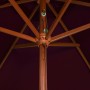Sombrilla de jardín con palo de madera rojo burdeos 200x300 cm