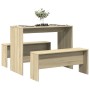 Mesa y bancos de comedor 3 pzas madera ingeniería roble Sonoma by , Furniture sets for kitchens and dining rooms - Ref: Foro2...